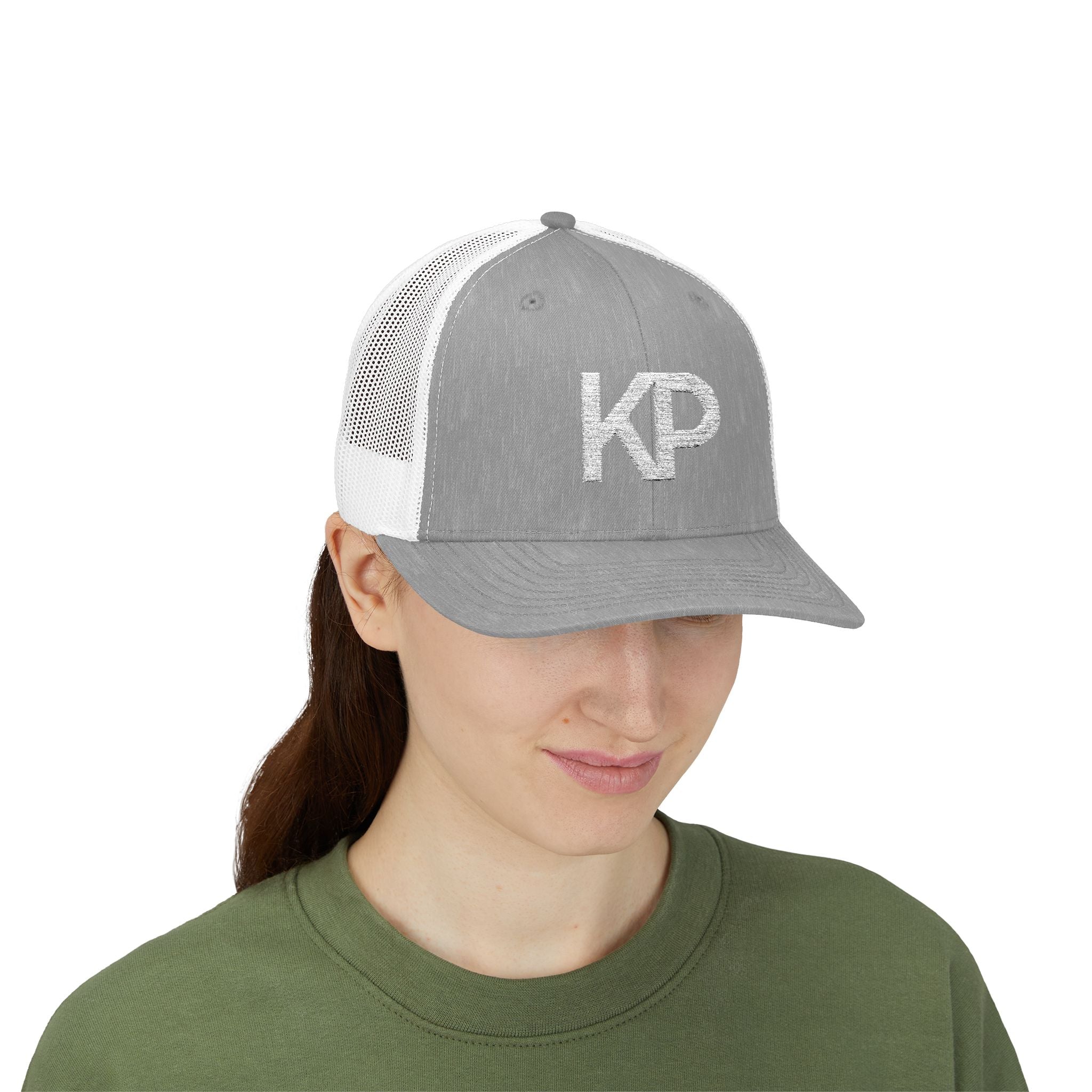 Stylish KP Snapback Trucker Cap - Trendy Black Hat for Everyday Wear