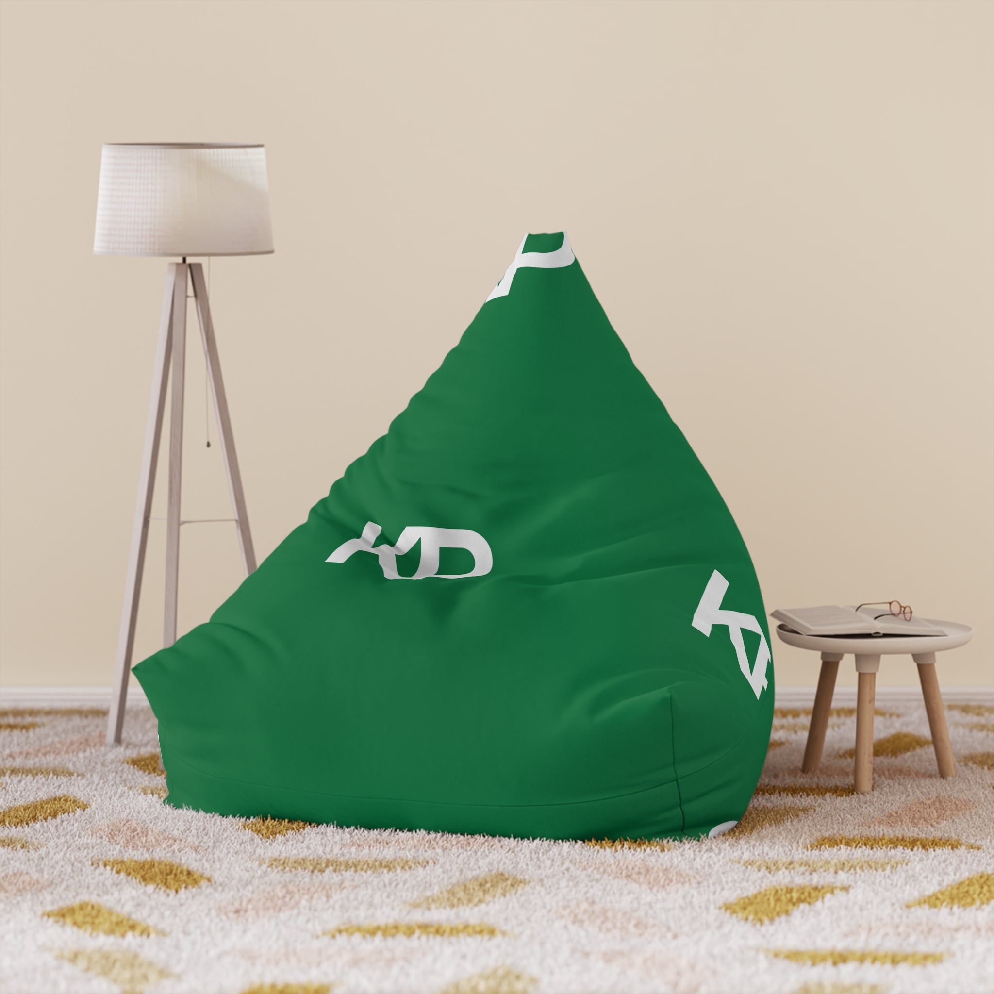 Stylish Green Bean Bag Chair Cover - Modern Home Decor