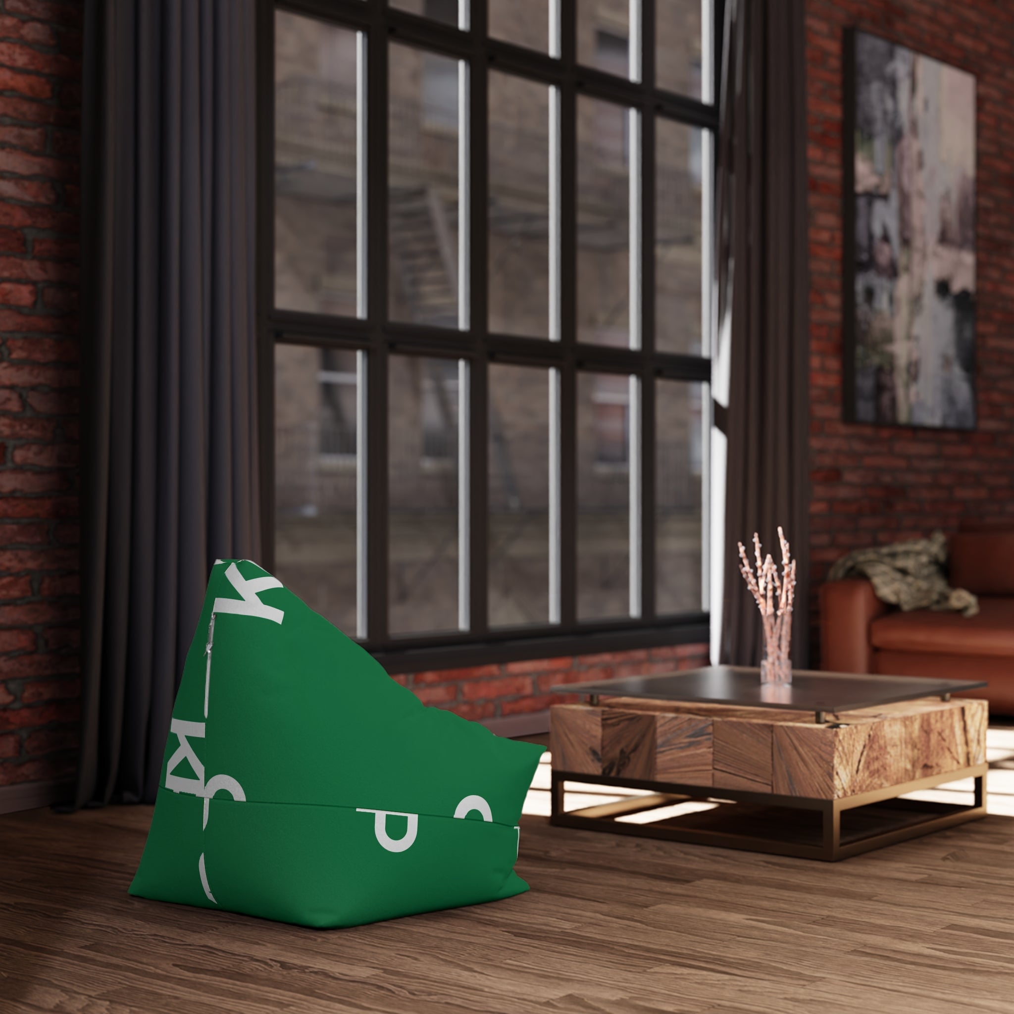 Stylish Green Bean Bag Chair Cover - Modern Home Decor