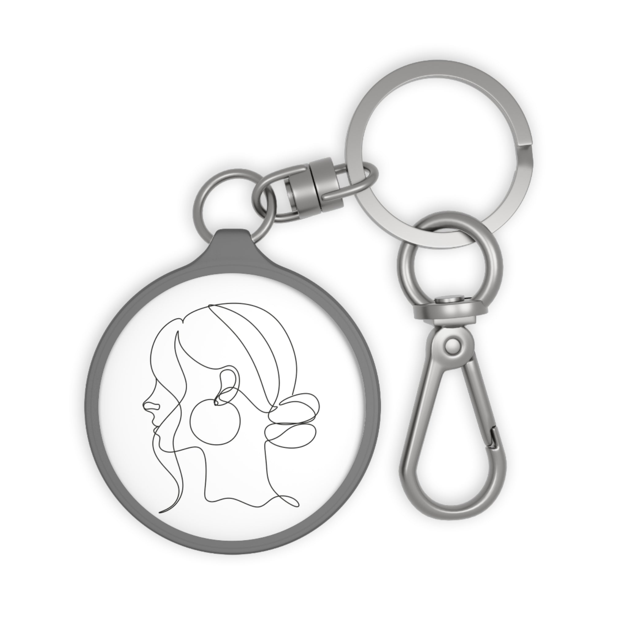 Minimalist Keyring Tag, Elegant Gift for Her, Keychain with Stylish Woman's Outline, Perfect for Birthdays, Anniversaries, and Everyday Use