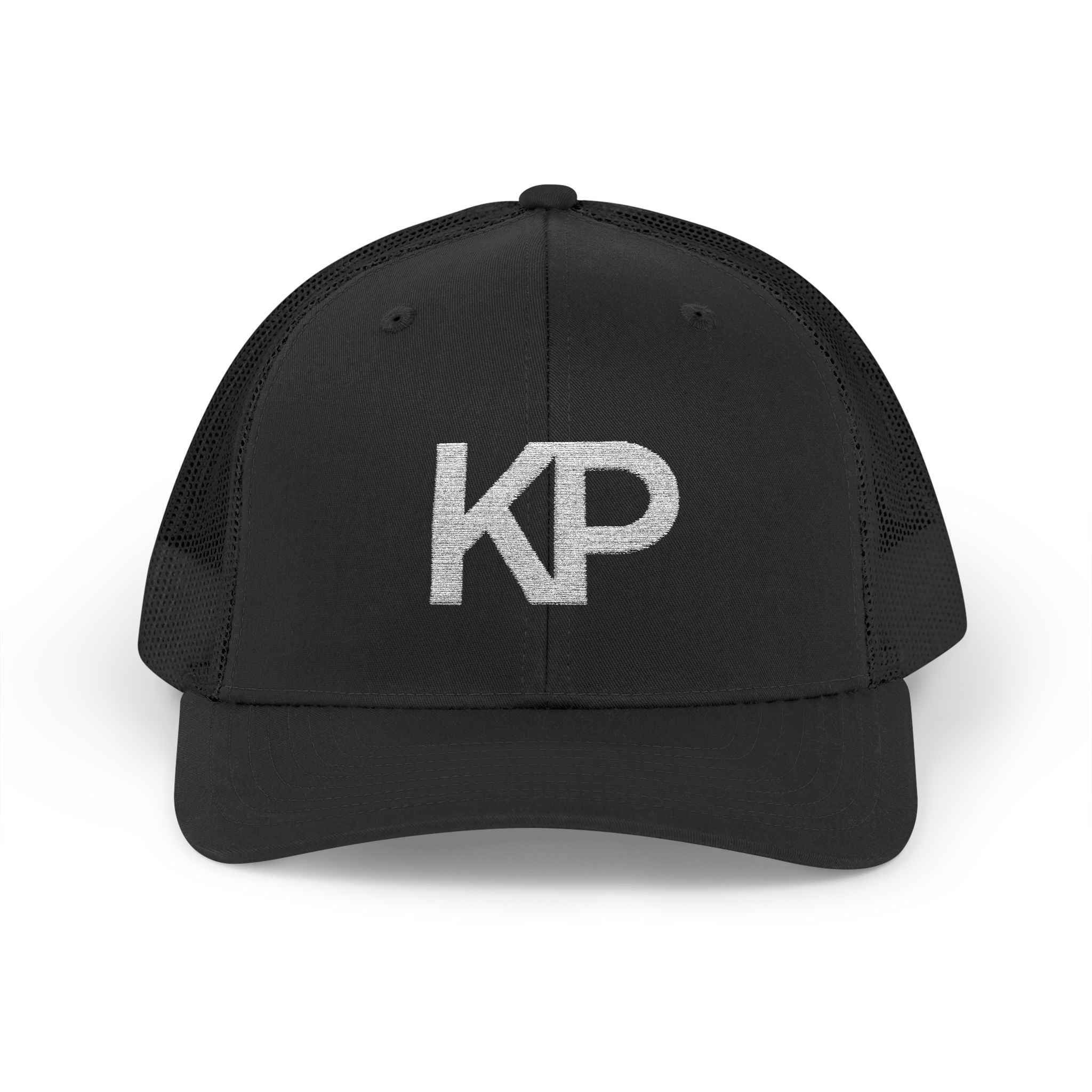 Stylish KP Snapback Trucker Cap - Trendy Black Hat for Everyday Wear