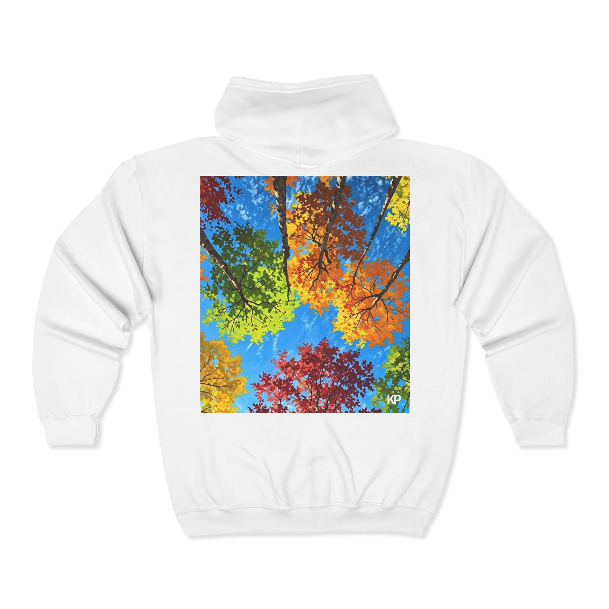 Colorful Nature Print Zip-Up Hoodie - Unisex Heavy Blend™